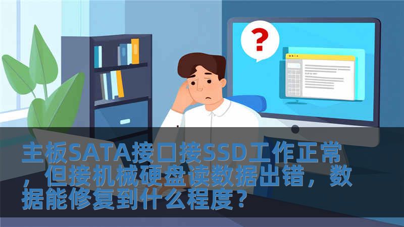 主板SATA接口接SSD工作正常，但接機械硬盤讀數(shù)據(jù)出錯，數(shù)據(jù)能修復到什么程度？