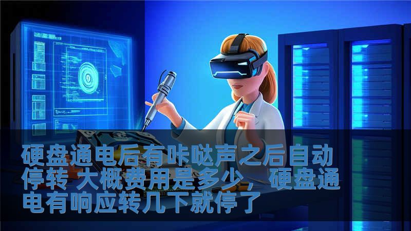 硬盤通電后有咔噠聲之后自動停轉 大概費用是多少，硬盤通電有響應轉幾下就停了