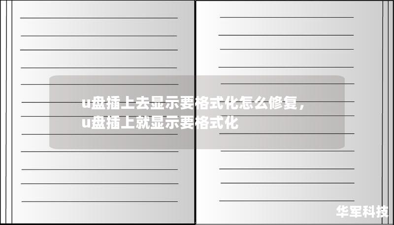 u盤插上去顯示要格式化怎么修復，u盤插上就顯示要格式化
