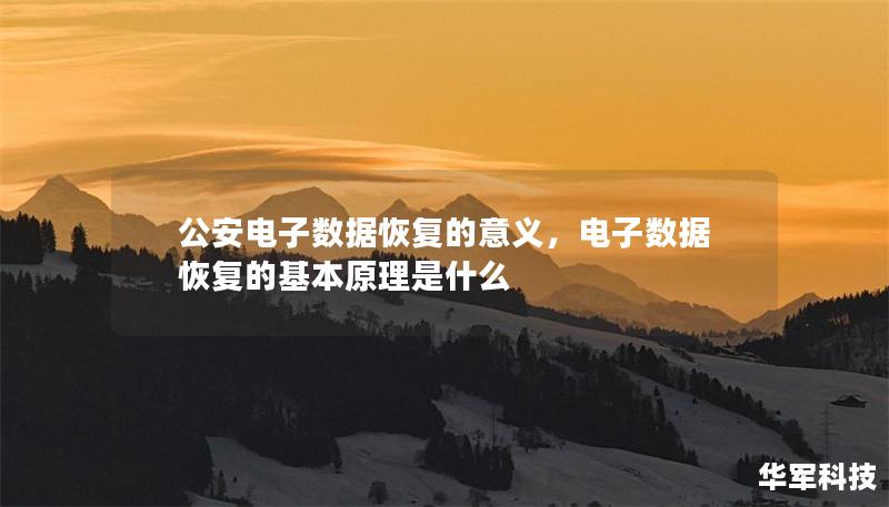 公安電子數(shù)據(jù)恢復(fù)的意義，電子數(shù)據(jù)恢復(fù)的基本原理是什么